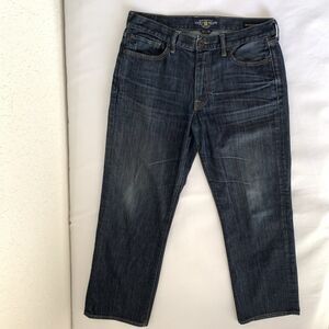 Lucky Brand Jeans 361 Vintage Straight Men 33x30 Blue Dark Wash Stretch Denim